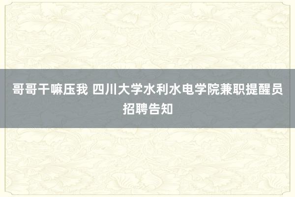哥哥干嘛压我 四川大学水利水电学院兼职提醒员招聘告知
