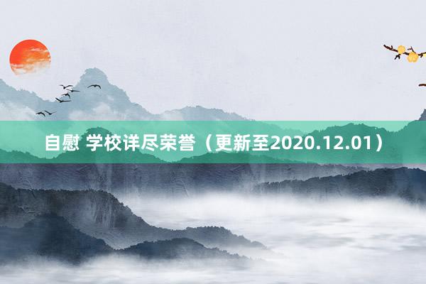自慰 学校详尽荣誉（更新至2020.12.01）