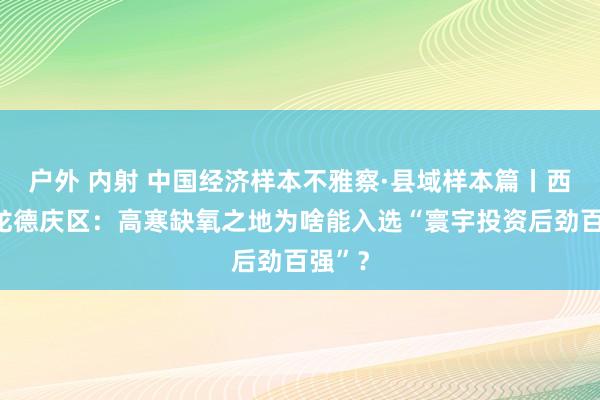 户外 内射 中国经济样本不雅察·县域样本篇丨西藏堆龙德庆区：高寒缺氧之地为啥能入选“寰宇投资后劲百强”？
