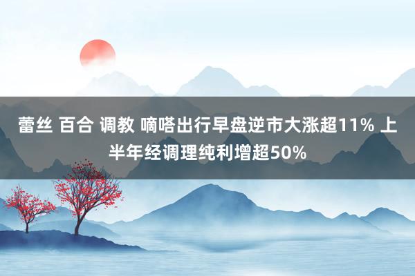 蕾丝 百合 调教 嘀嗒出行早盘逆市大涨超11% 上半年经调理纯利增超50%